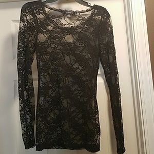 Long-sleeved lace blouse